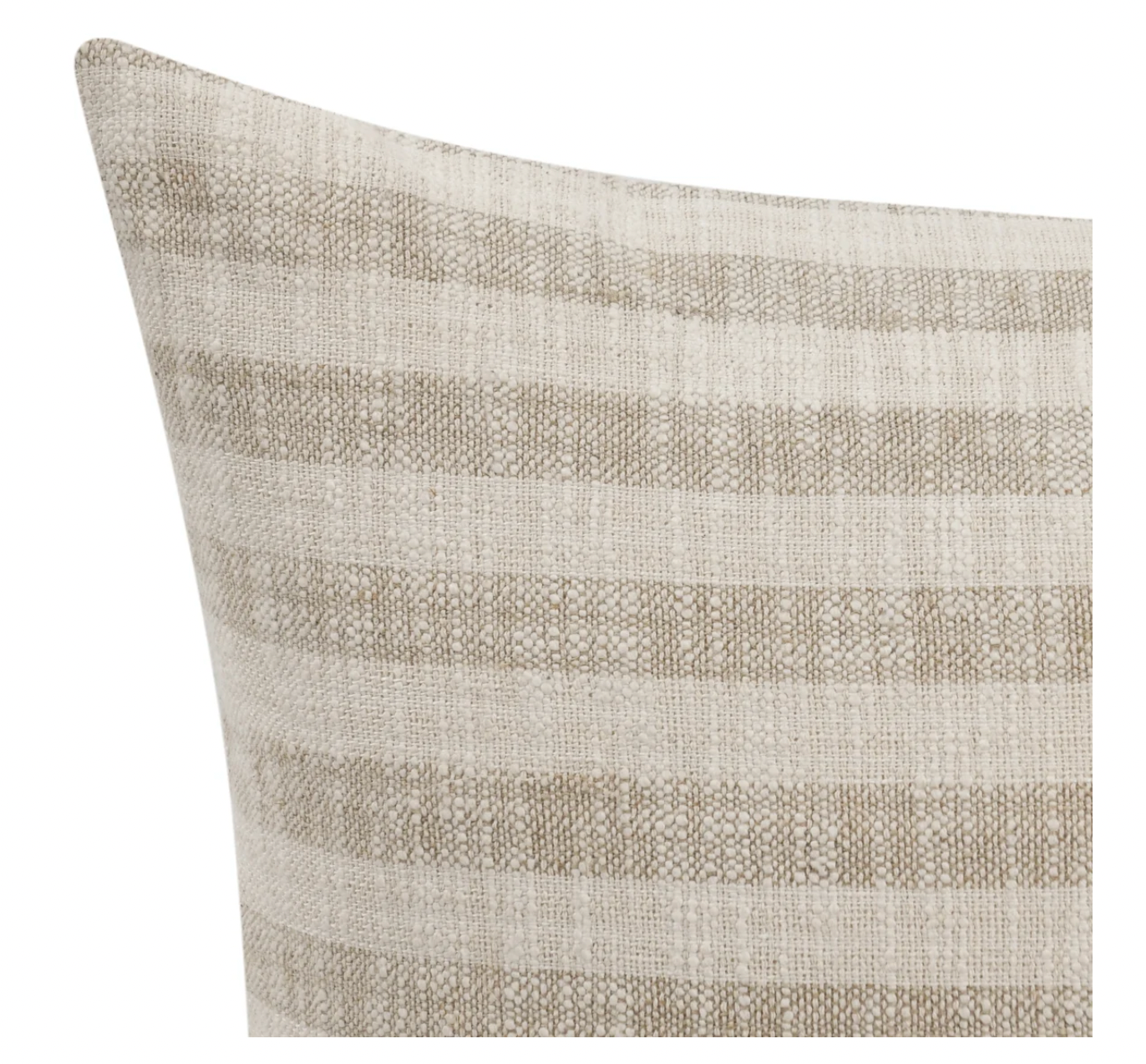 A Loma Beach Natural Ivory Striped Linen Pillow - Set of Two