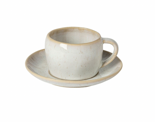 Eivissa Costa Nova Tea Cup and Saucer - Sand Beige - Set of 4