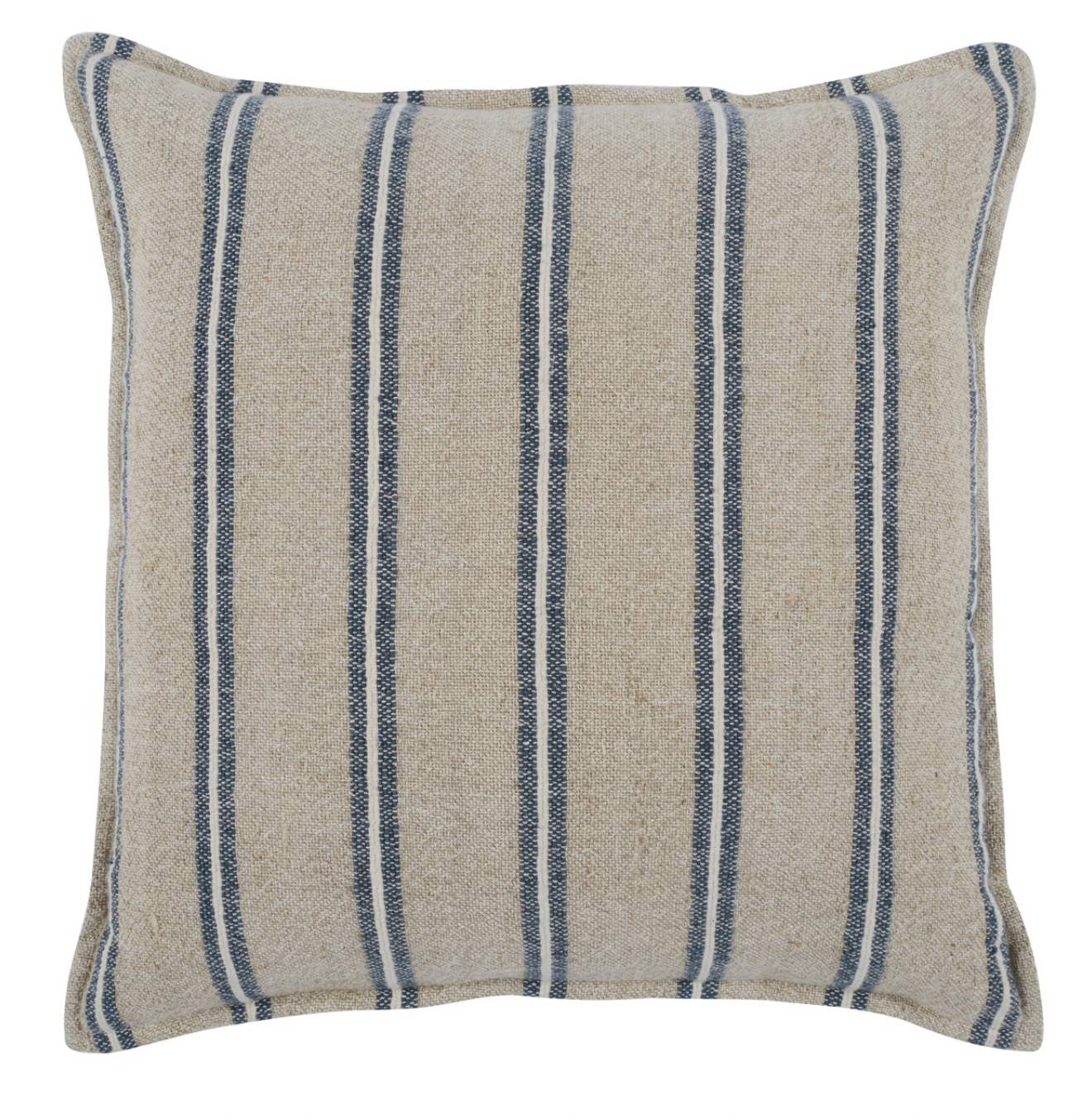 Striped Natural/Blue Pillow - Set of Two