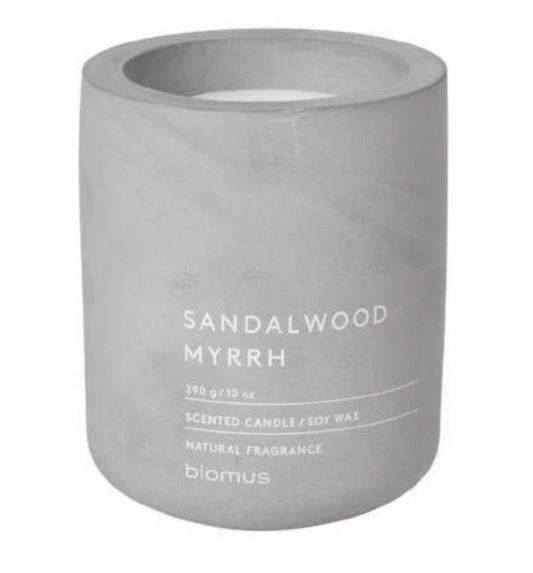 Sandalwood Myrrh Scented Concrete Candle blomus FRAGA