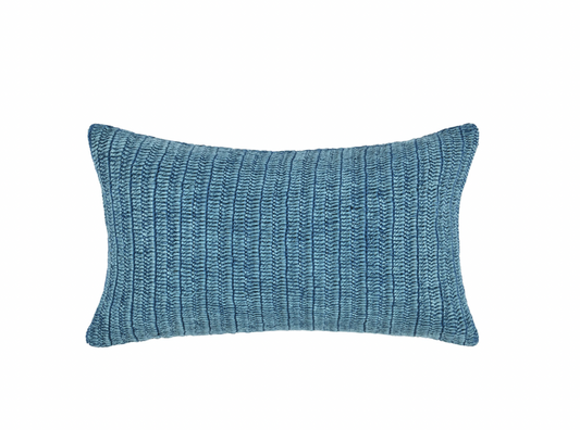 Driftwood Belgian Flax Linen Lumbar Pillow Blue - Set of Two